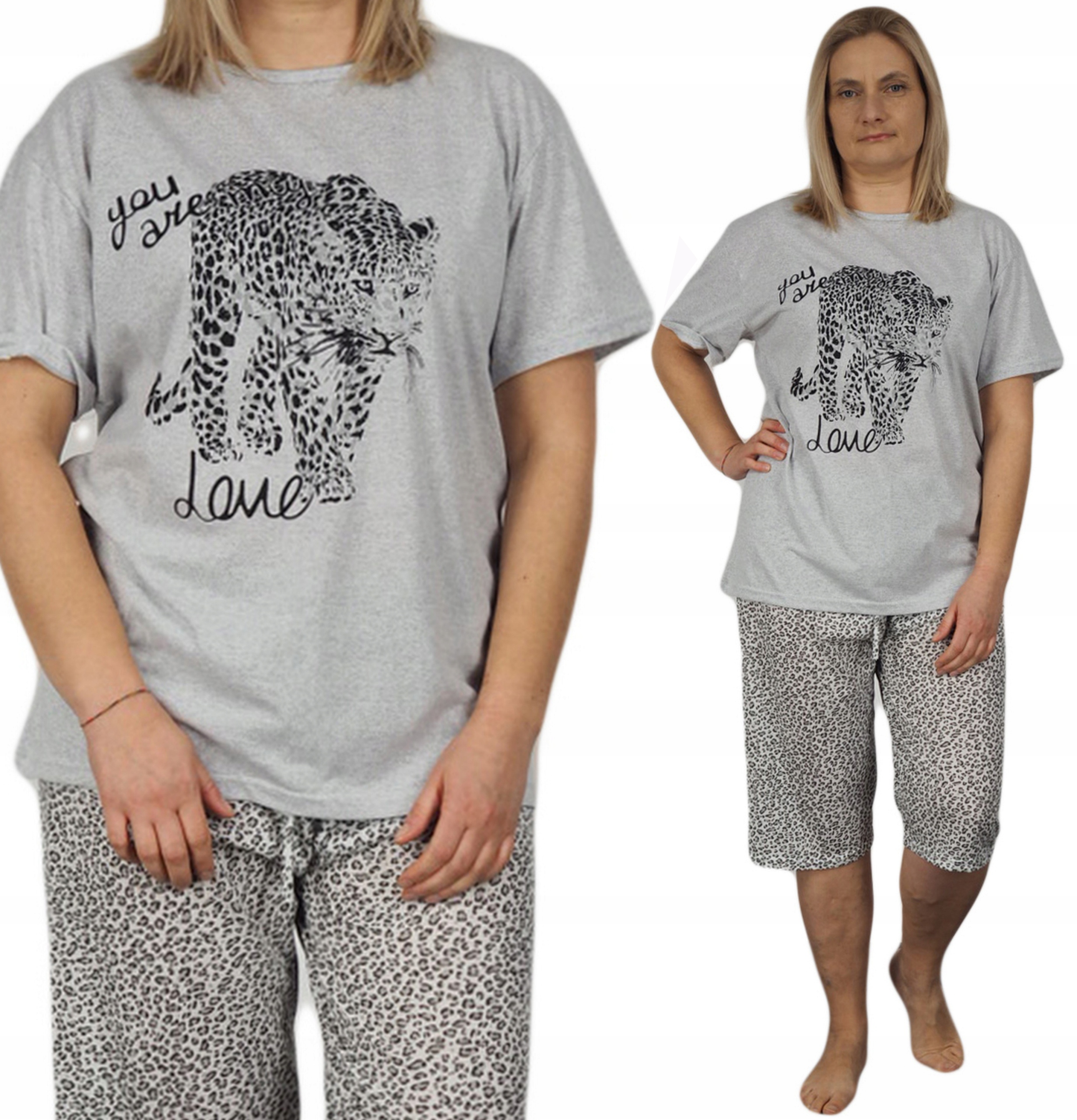 Piżama damska RYBACZKI XL 42 panterka PLUS SIZE