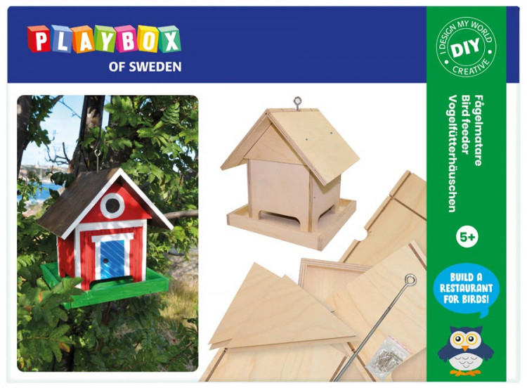 

Diy Karmnik domek dla ptaków drewno 225x240x226mm