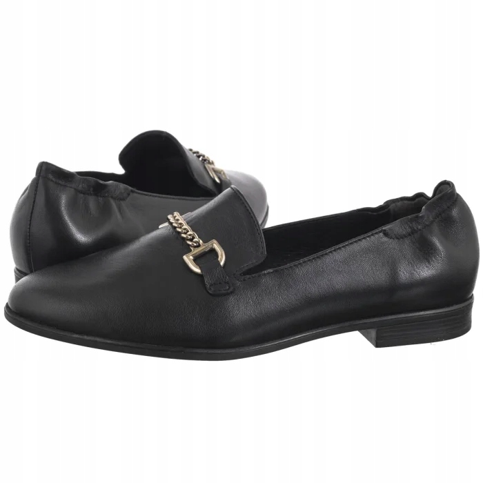 Dámské boty Polobotky Nazouvací Mokasíny Ryłko Černá Kůže Y2R78__ _45