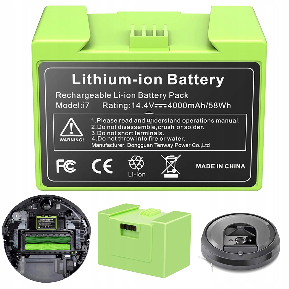 Akumulátor 4000 Mah Pro Irobot Roomba I7+ I3+ I4+ Lithium-iontová Náhrada