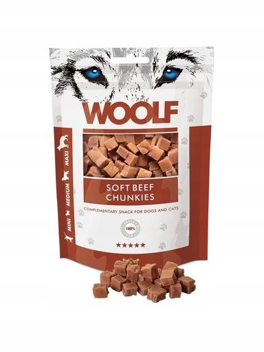 5 x Woolf Chunkies Soft Beef 100 g