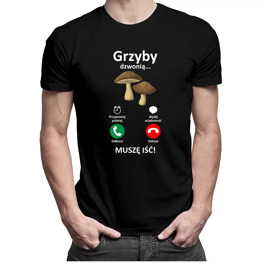 

Grzyby dzwonią prezent koszulka dla grzybiarza