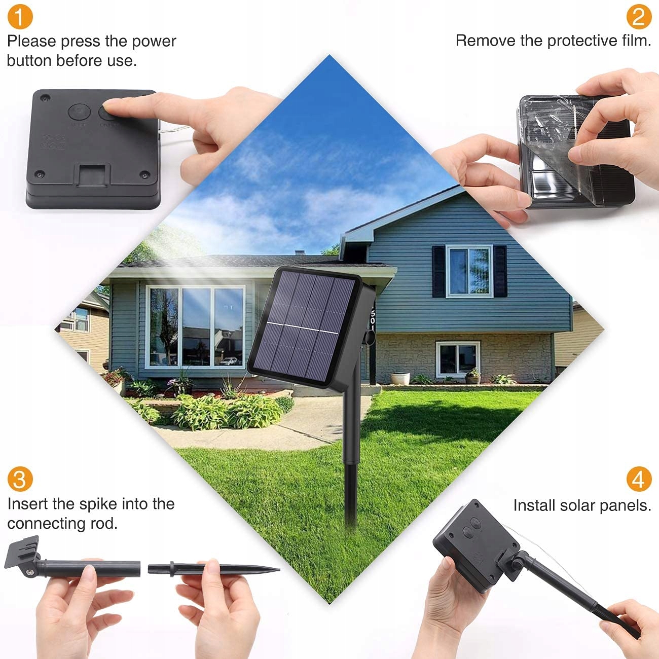 SOLAR Łańcuch Zewnętrzny 12M 120 LED Wodoodporne Do Ogrodu — miniatura 6