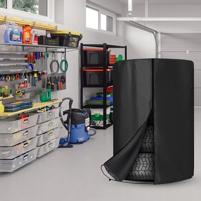 DUŻY POKROWIEC PLANDEKA TORBA ZAPINANA NA KOŁA OPONY FELGI AUTA GARAŻ ZIMA Marka inna