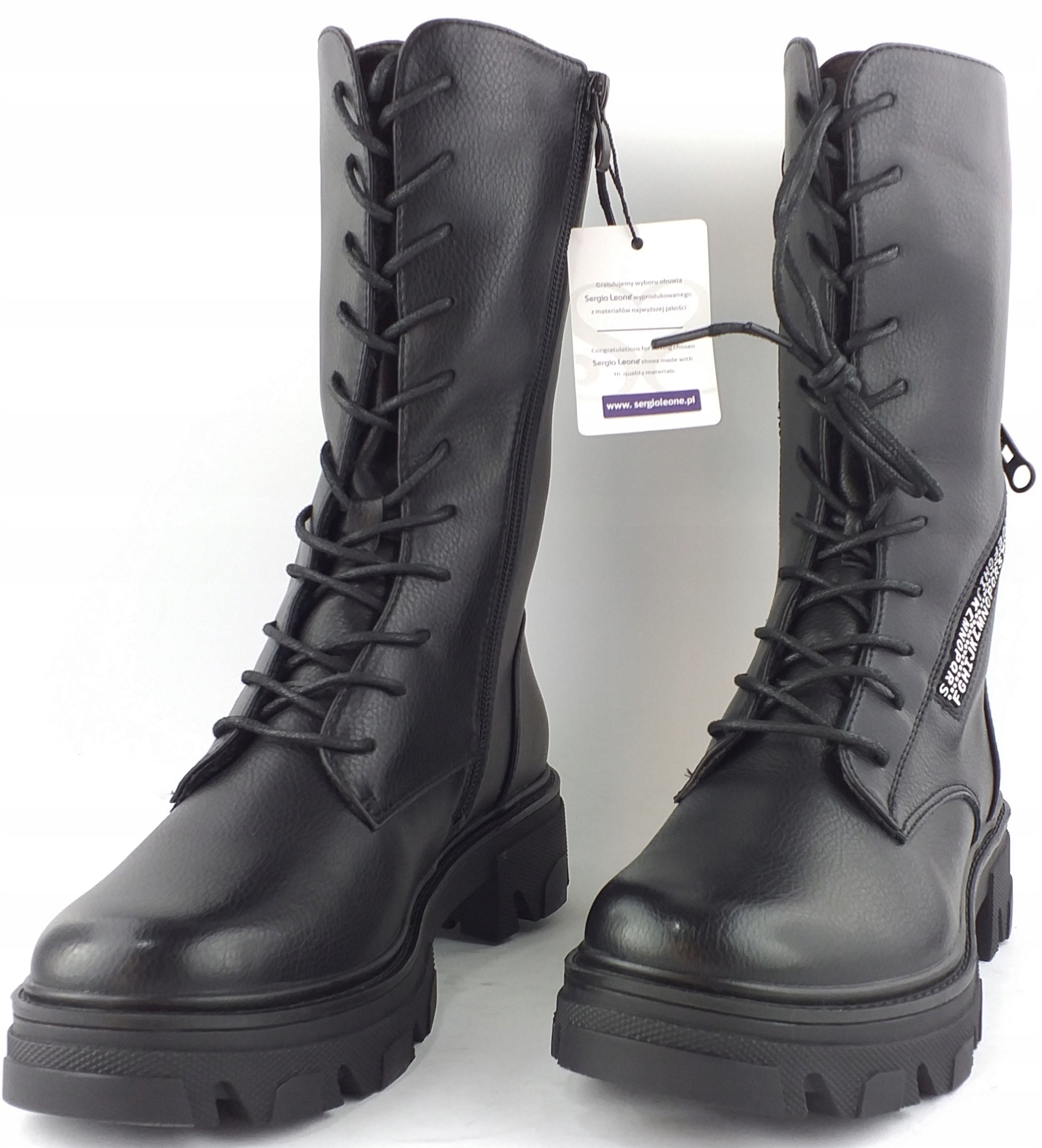 TRAPERY damskie WYSOKIE ocieplane SERGIO LEONE Buty zimowe EKO SKÓRA 38 Płeć dziewczynki