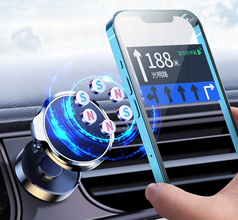 Uchwyt Magnetyczny Na Telefon Samochodowy Obrotowy Stan opakowania oryginalne