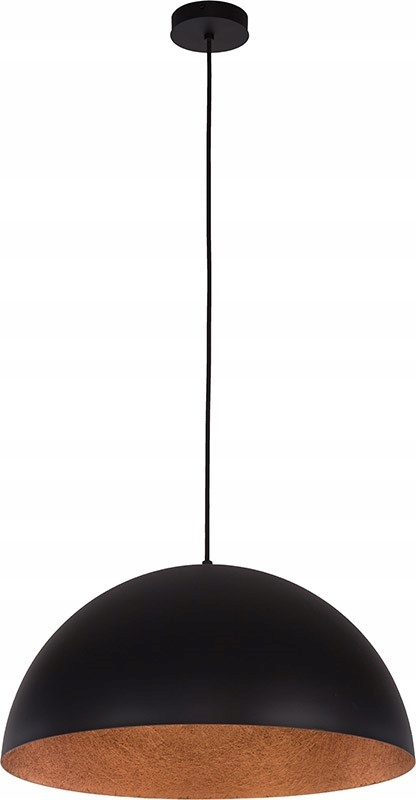 Lampa Wisząca Okrągła Misa Półkula Metal Sigma Sfera 35 30144 Czarny Złoty
