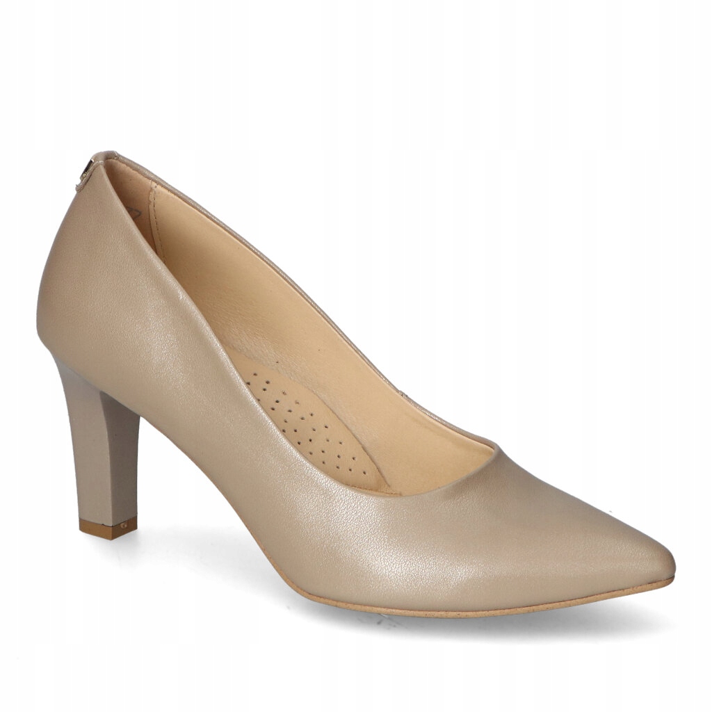 Módní dámské lodičky Pulso Tmavě béžová kožená 36