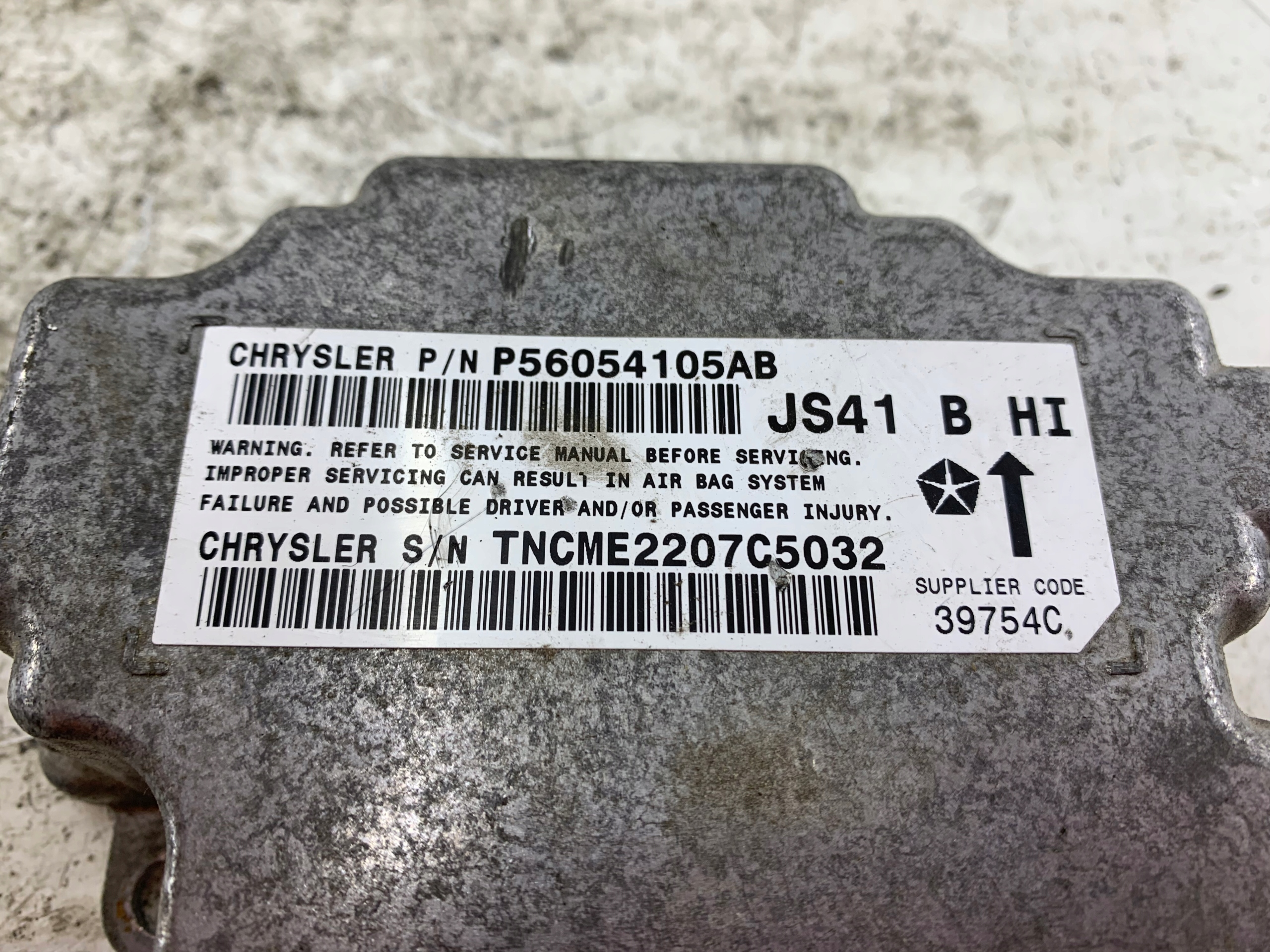 CHRYSLER SEBRING III SENSOR sensor airbag P56054105AB