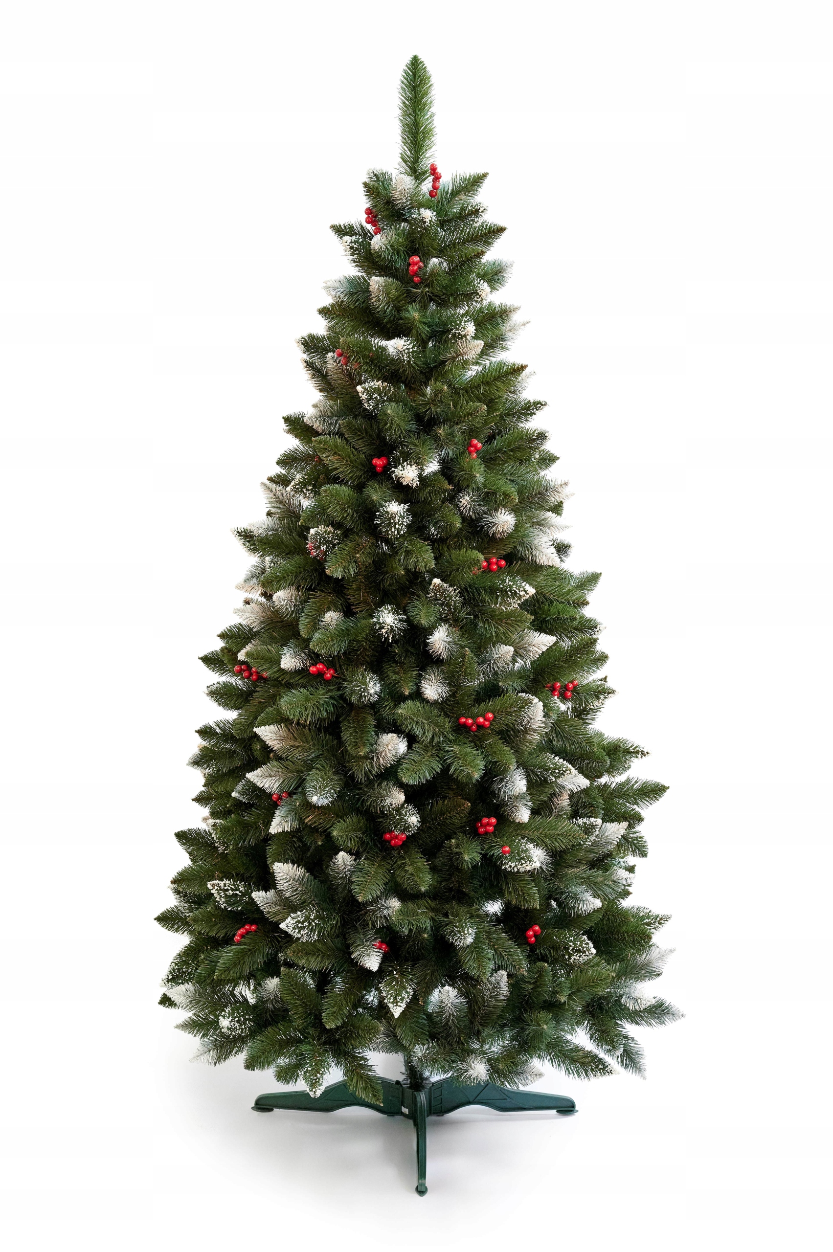 Umelý Vianočný Stromček Borovica S Vetvičkami Červeného Brusnice 180 CM