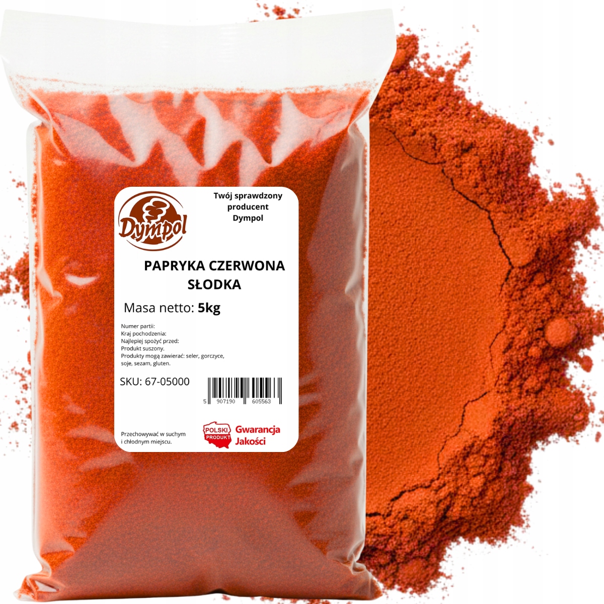 Papryka Czerwona Słodka Mielona Aromatyczna Naturalna Jakość Dympol 5 kg