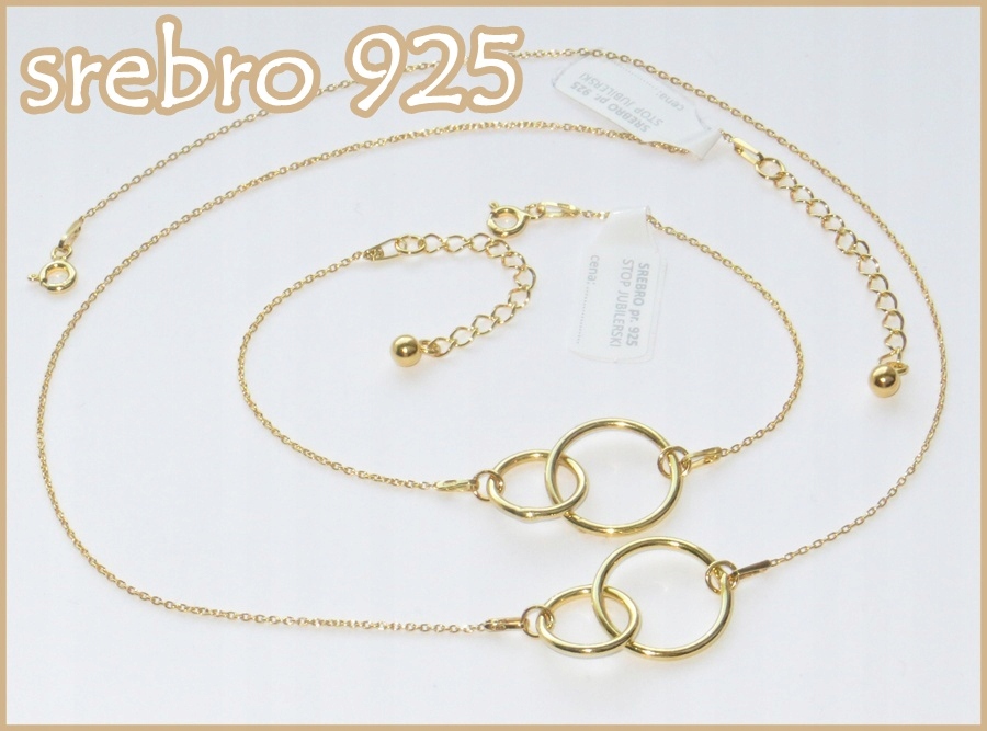 

Komplet Celebrytka Kółeczka Kółka Srebro 925