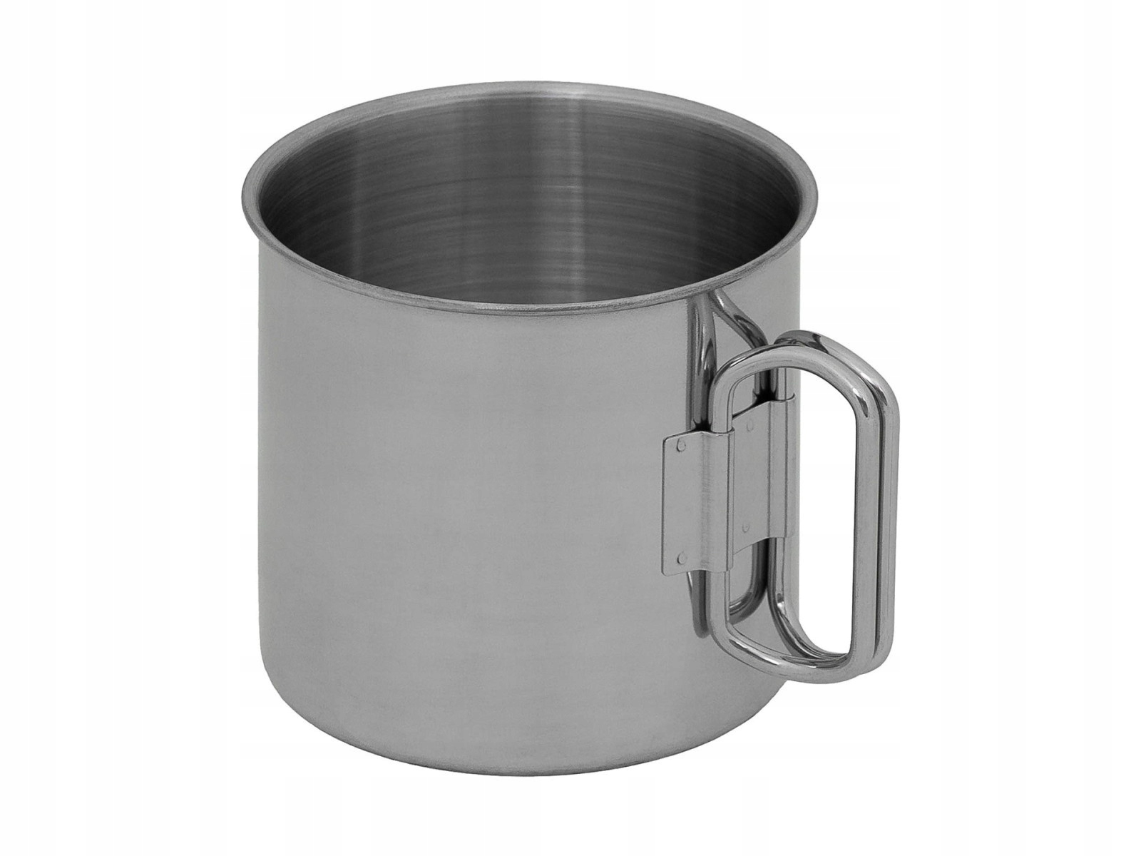 Kubek stalowy ze składaną rączką 450 ml obozowy na kamping turystyczny