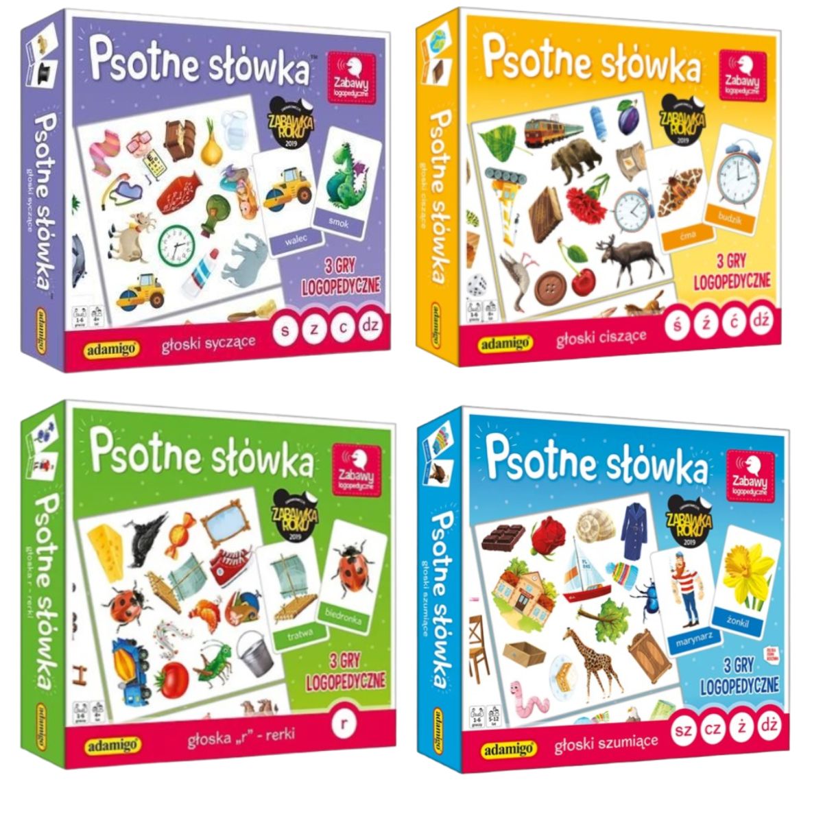 Adamigo Zestaw 4 gier logopedycznych Psotne Słówka