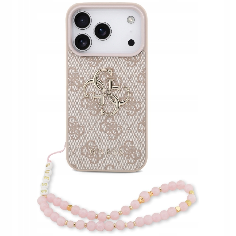 Pouzdro Guess 4G Strap 4G Classic Logo pro iPhone 17 Pro, růžové