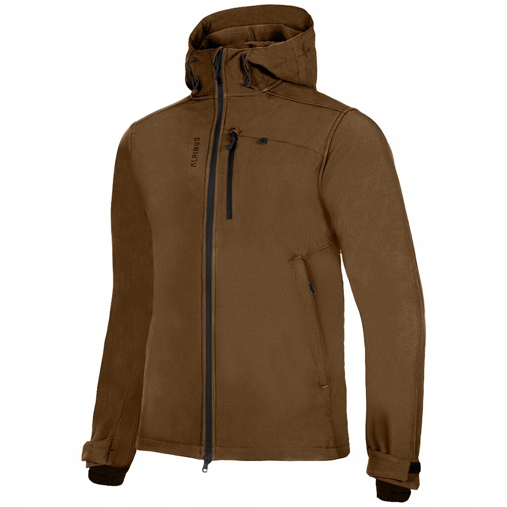 Pánská treková bunda s kapucí Alpinus Softshell Aso Khaki 3XL