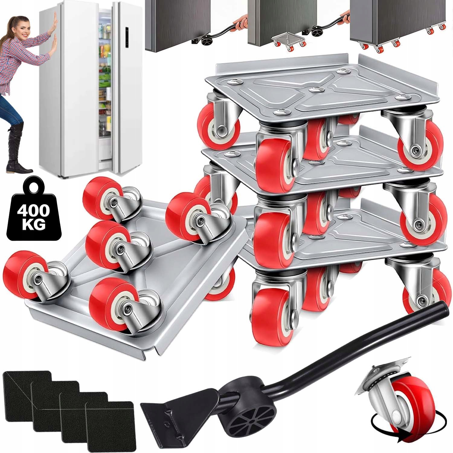 5 X Podstavcové Válečky Pro Přepravu Nábytku, Sada Pro Přepravu Nábytku Do 400 Kg