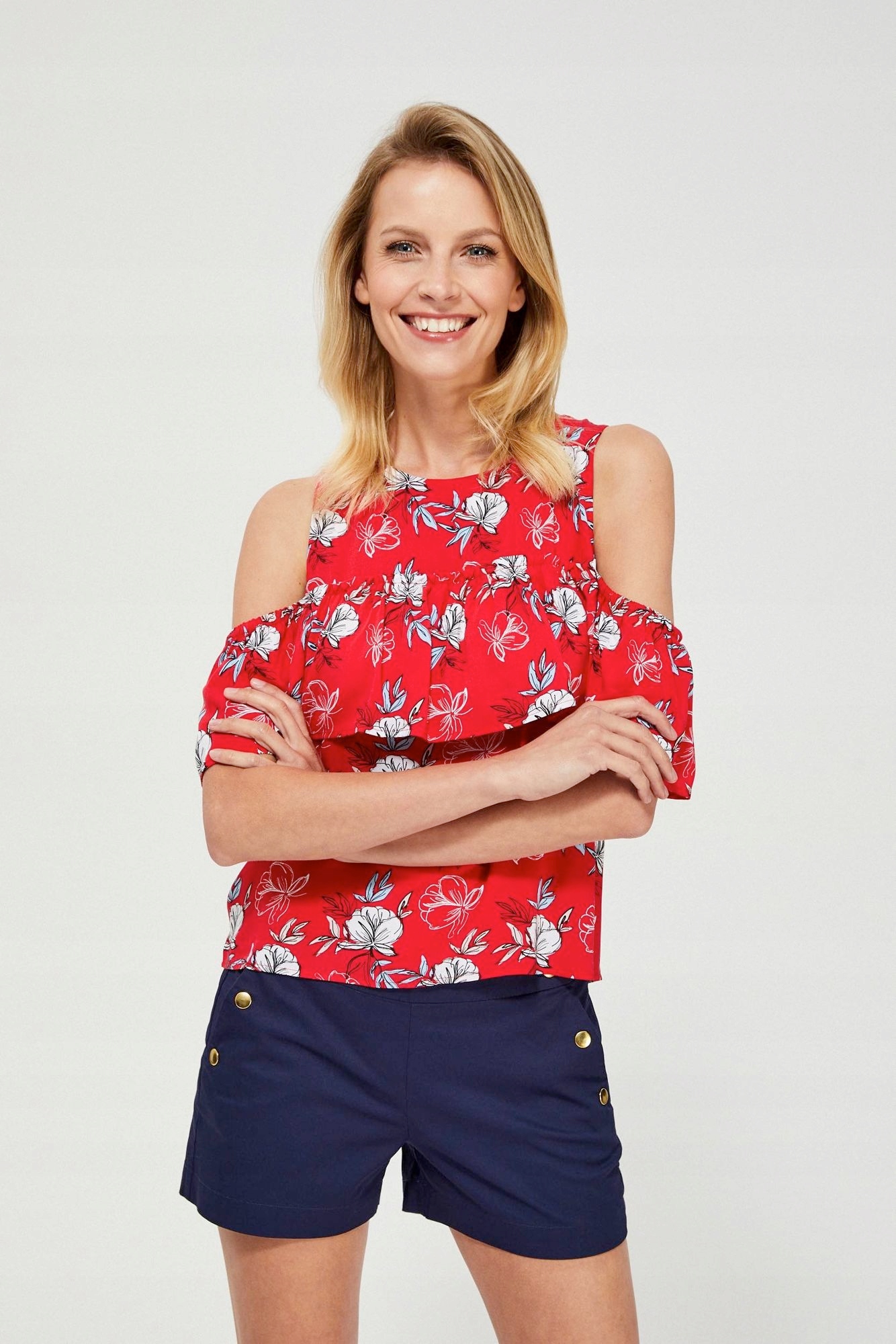 

Moodo Bluzka falbana L-KO-3165 Red; XXL