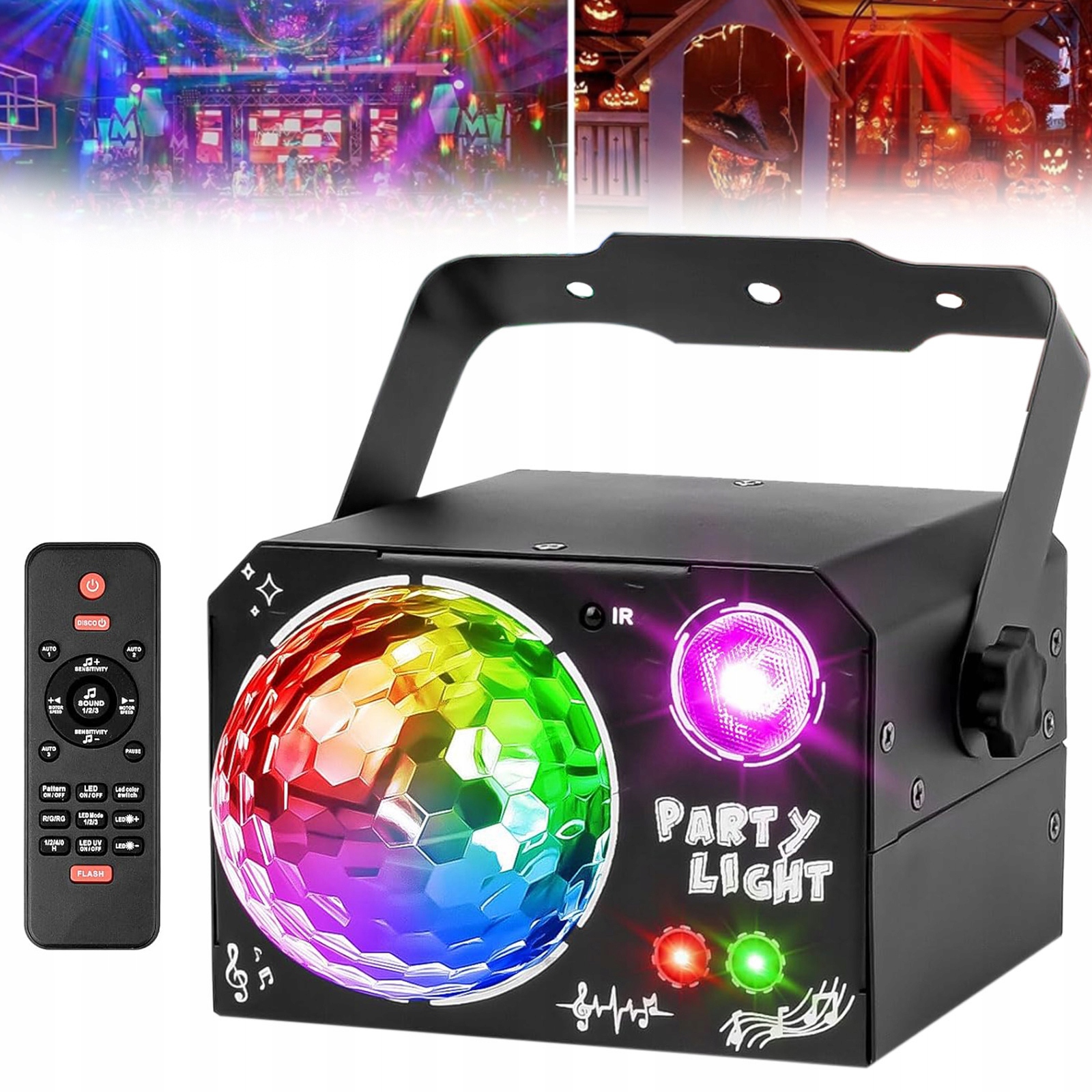 Led Světelný Efekt Disco Osvětlení Na Párty Laserová Koule Rgb Dálkové Ovládání