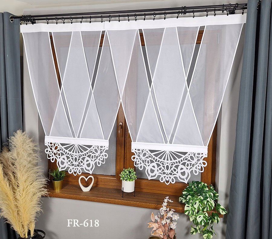 Nowoczesne i firany panelowe FR618 2 sztuki 115 cm, 20 wzorów