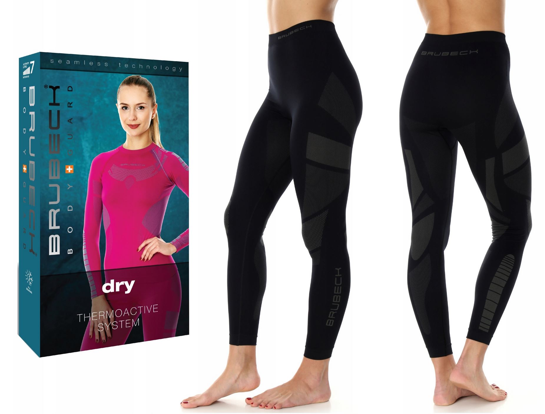 Brubeck Dry spodnie legginsy damskie czrne r.XL