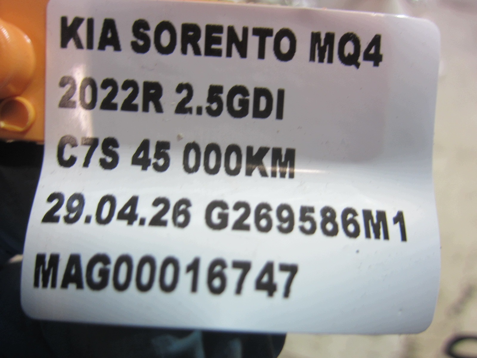 KIA SORENTO IV MQ4 semi-axis right front right front long 2.5 49501-R5270K