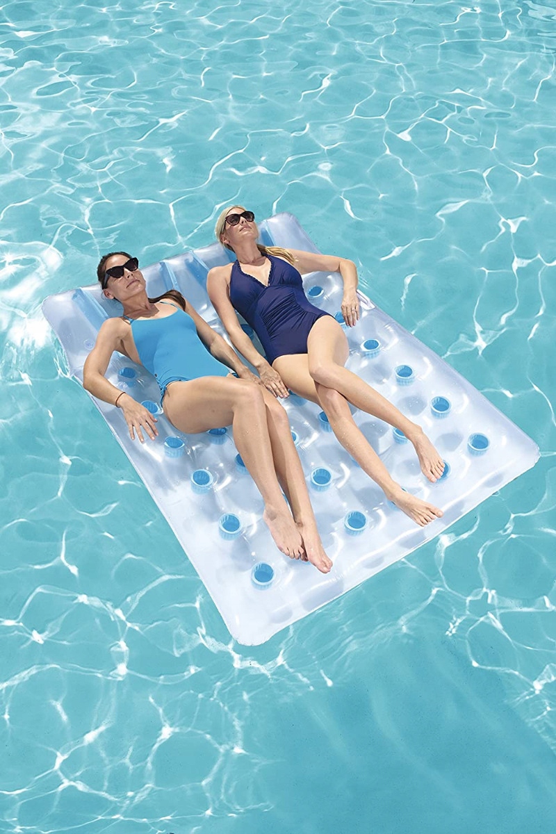 MATERAC DMUCHANY DUŻY PLAŻOWY DWUOSOBOWY Z PODUSZKĄ NA BASEN BESTWAY 43055 Stan opakowania oryginalne