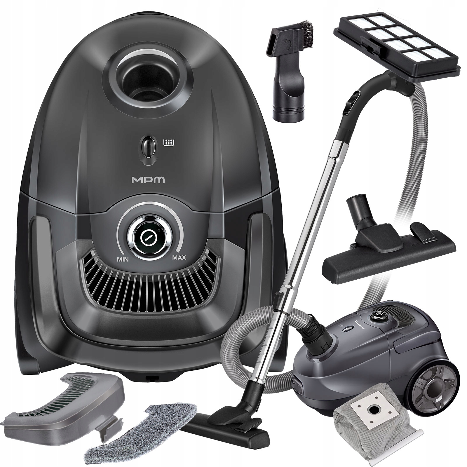 Vysavač Tradiční Sáčkový Mpm MOD-52 Průmyslový Výkonný 850W Hepa
