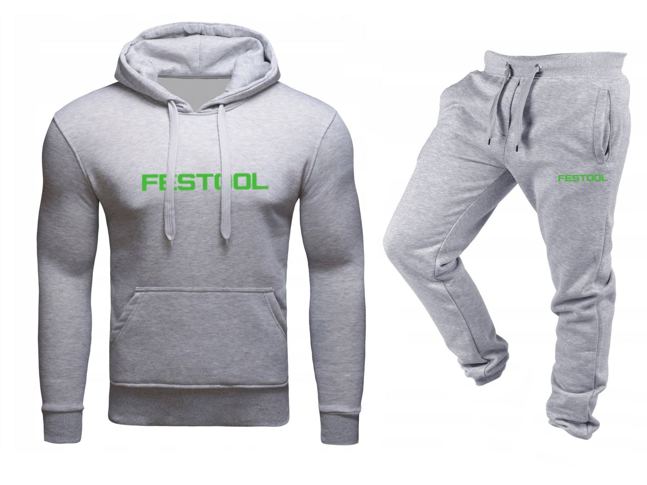 Tepláková Souprava Teplákovka Festool Mikina A Kalhoty Šedá XL