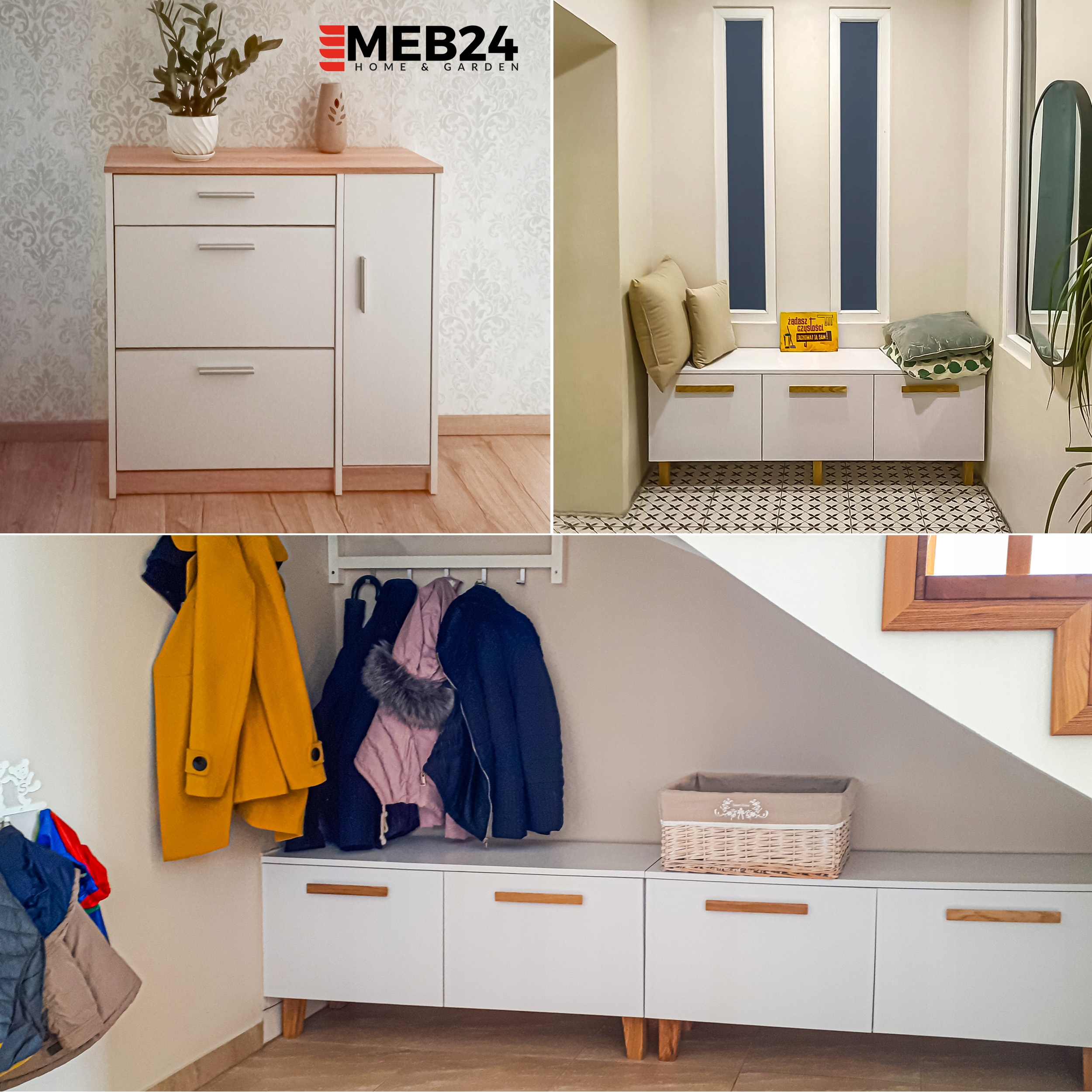 KOMODA 120 cm skandynawska nowoczesna biała-dąb Stan opakowania oryginalne