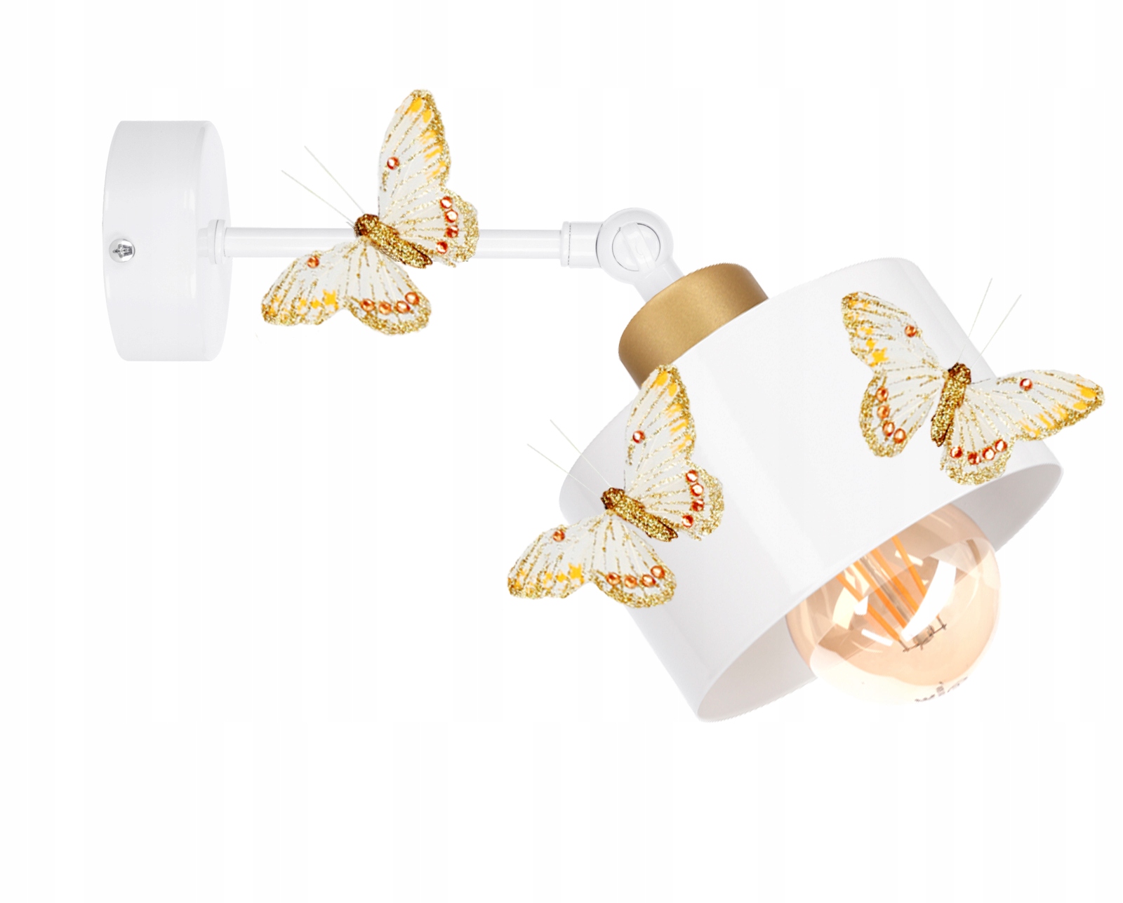 

Kinkiet Na Przegubie Loft Motylek 1 Złota