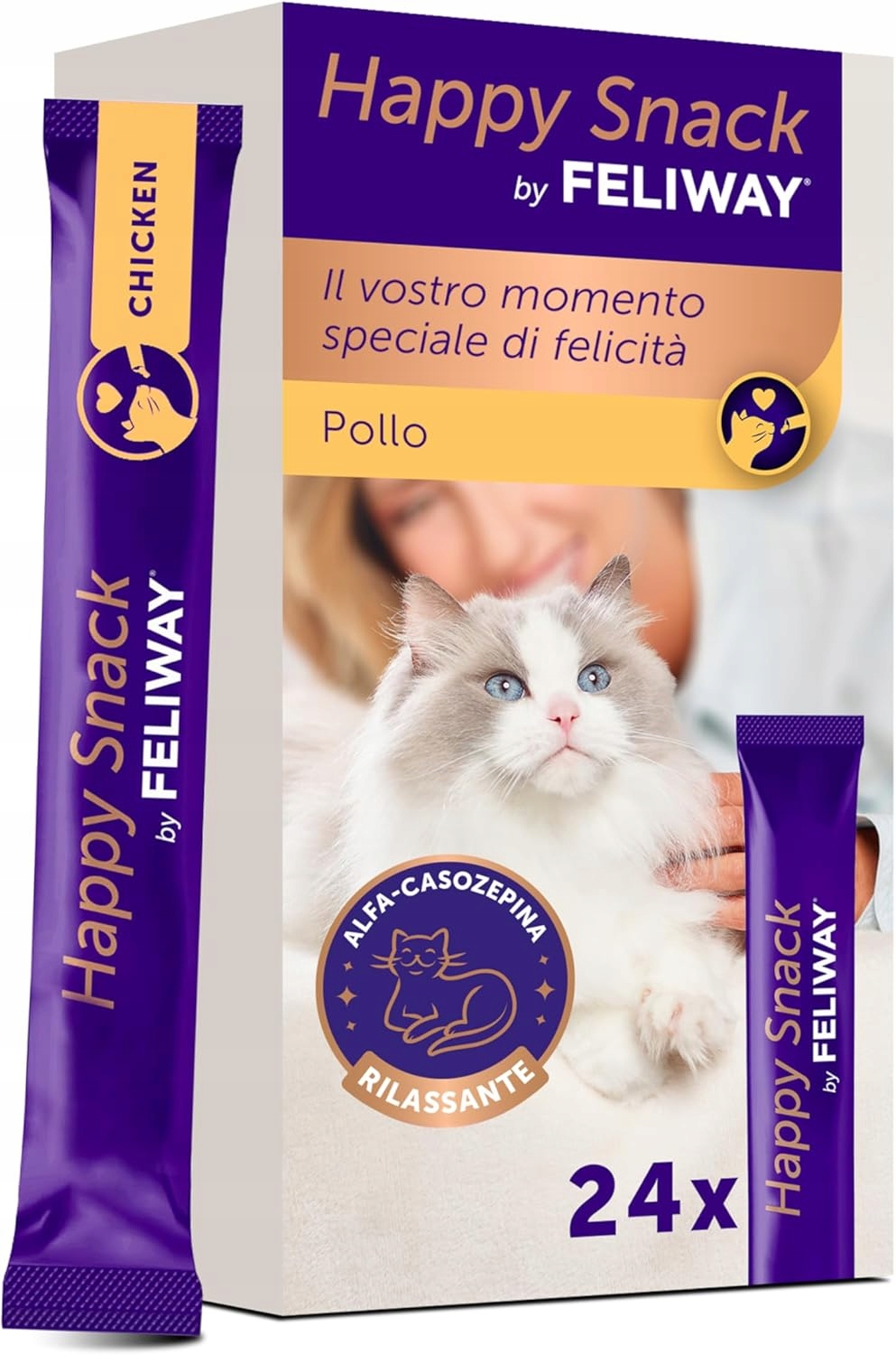 Feliway Happy Snack Kurczak 24x15g 360g Kremowa Przekąska dla Kota Kotów