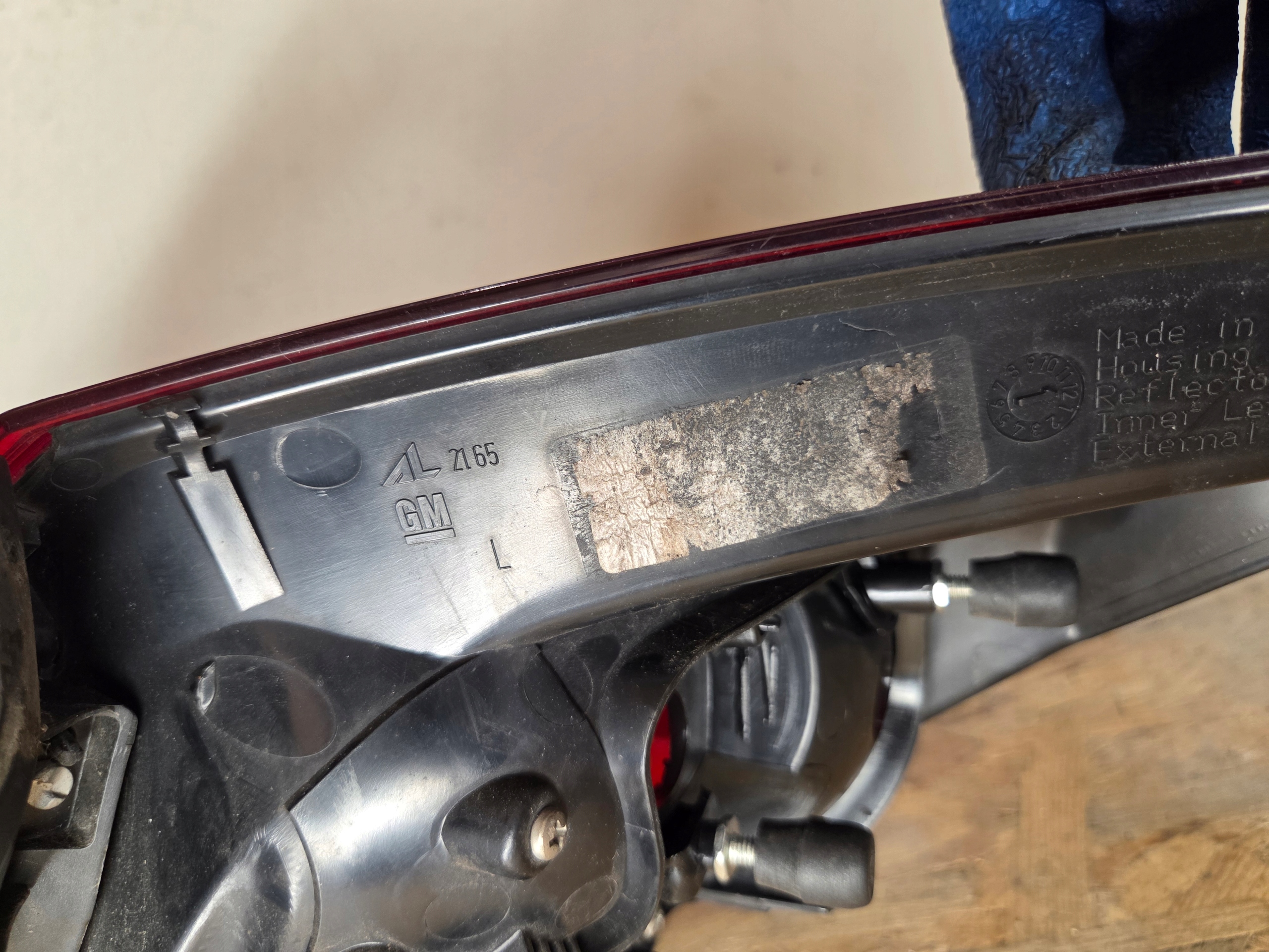 light left rear part left rear OPEL ASTRA J HB 5D- ciemna dymiona