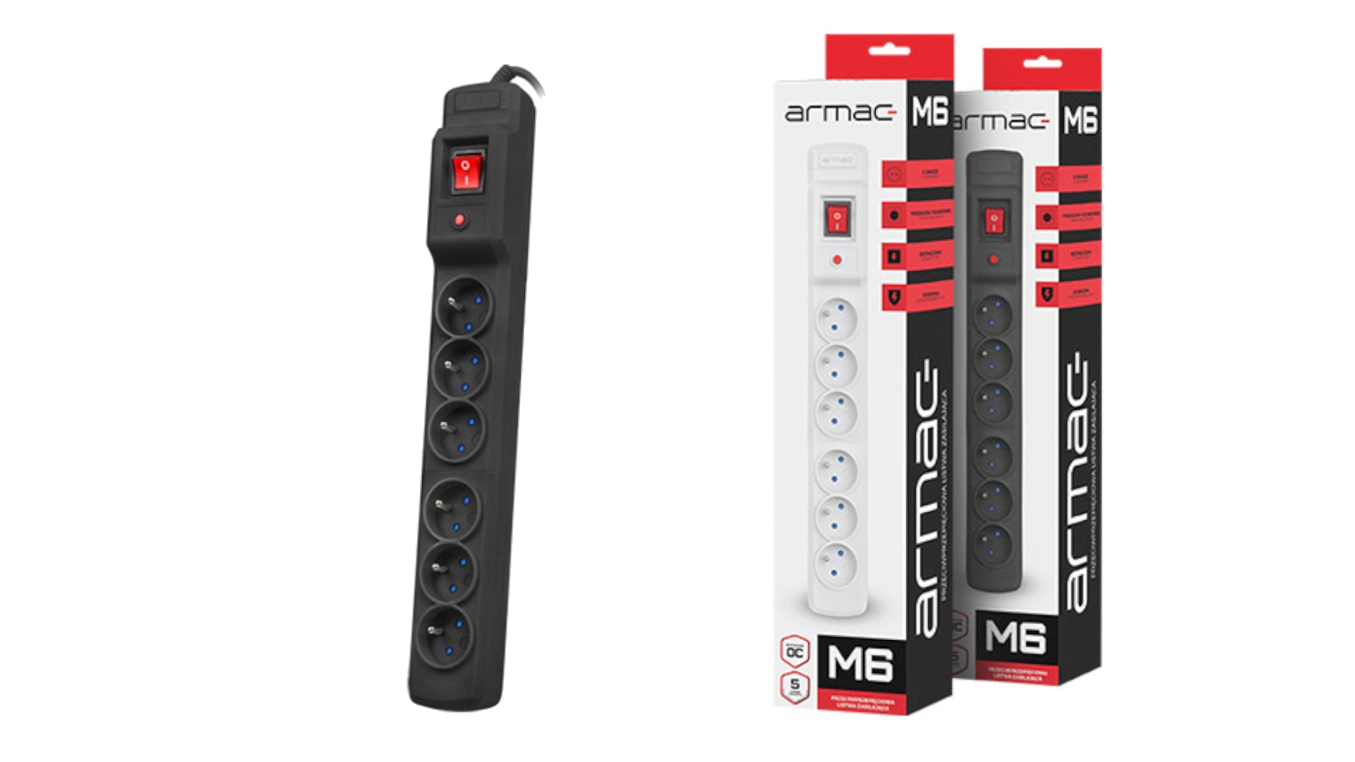 

Listwa Zas.armac Multi M6 Black 1.5M 6 Gniazd