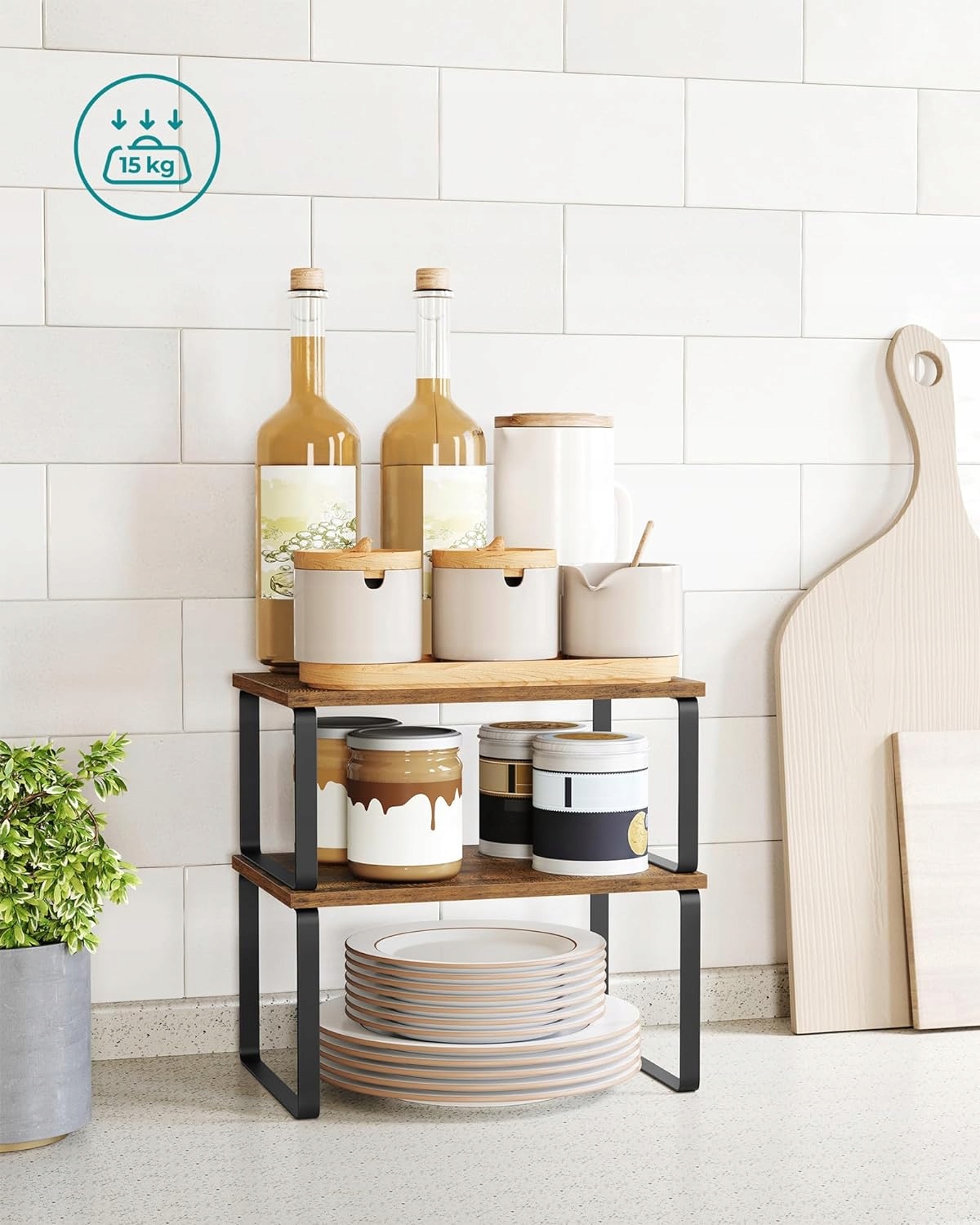 POŁKI KUCHENNE REGAŁ ORGANIZER KOMPLET 2 STYL LOFT RUSTYKALNY - 30 cm - Marka Songmics