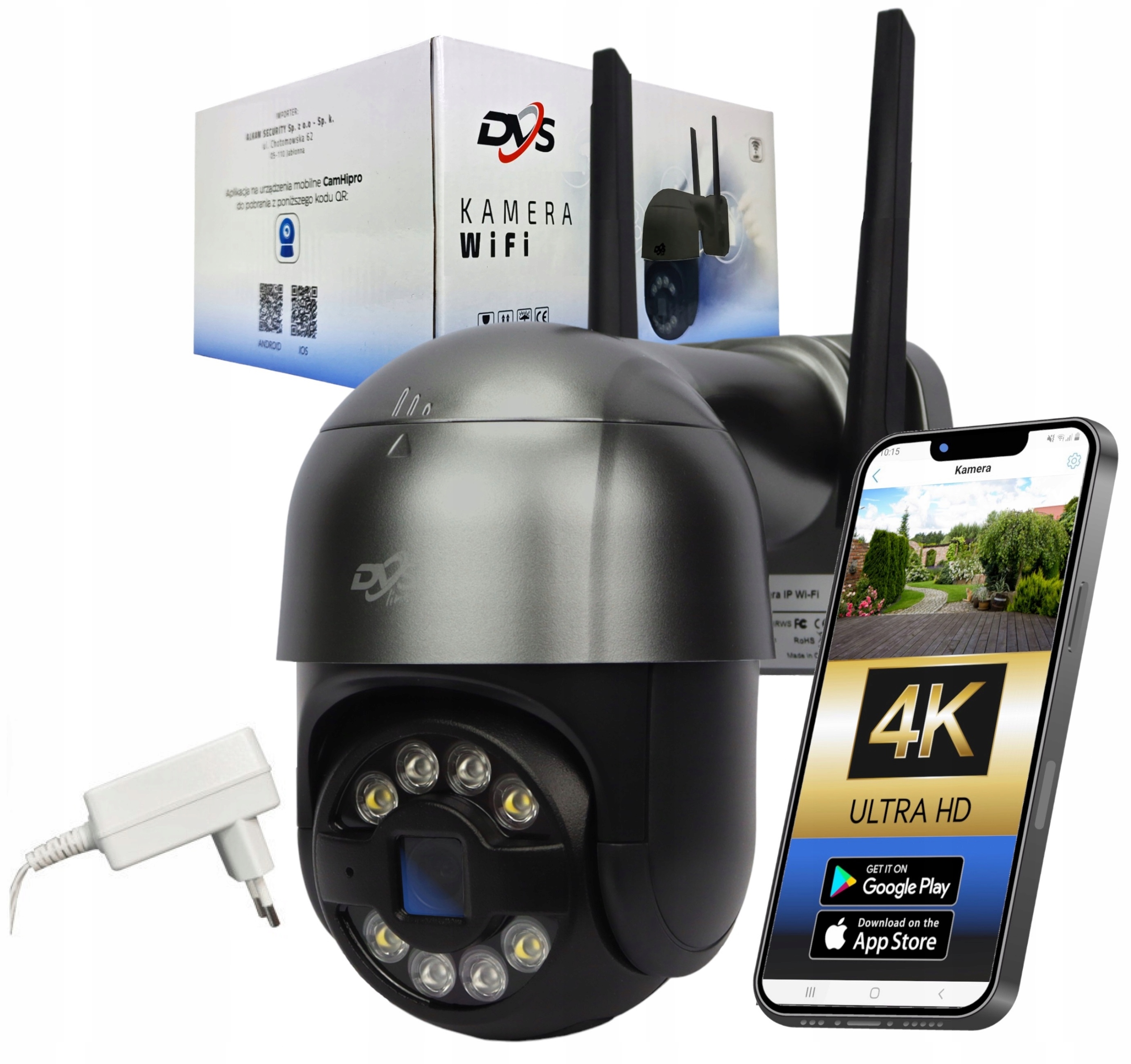 Vonkajšia Wifi Rotačná Kamera 8 Mpx Monitorovanie Domu Aplikácia Dvs Audio