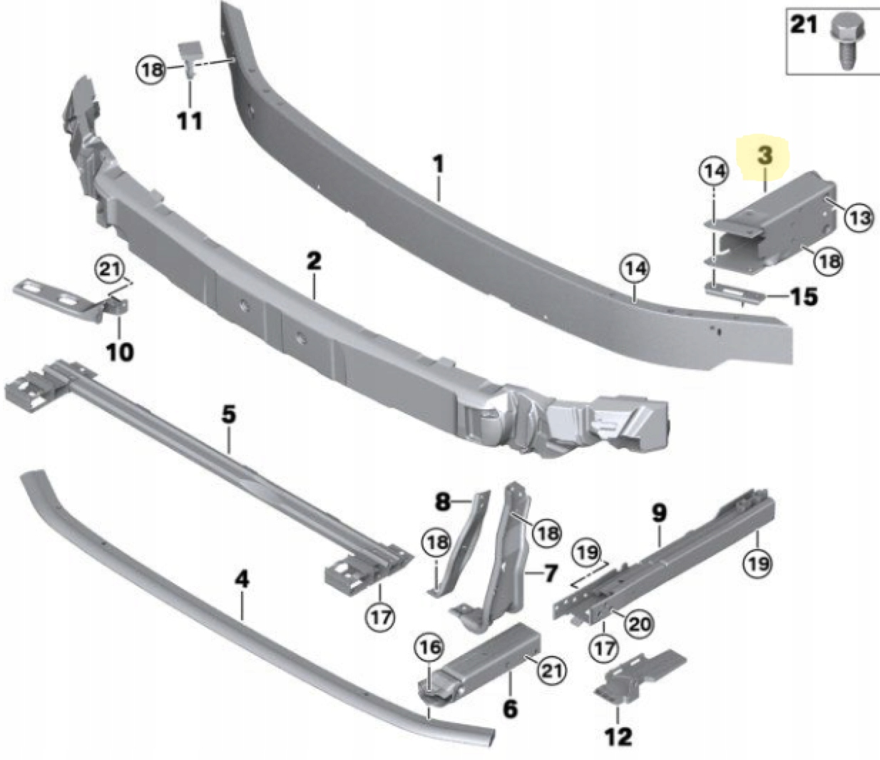 Strefa zgniotu belka prawa BMW X1 X2 F48 F39 F45 F46 EAN (GTIN) 5905753361796