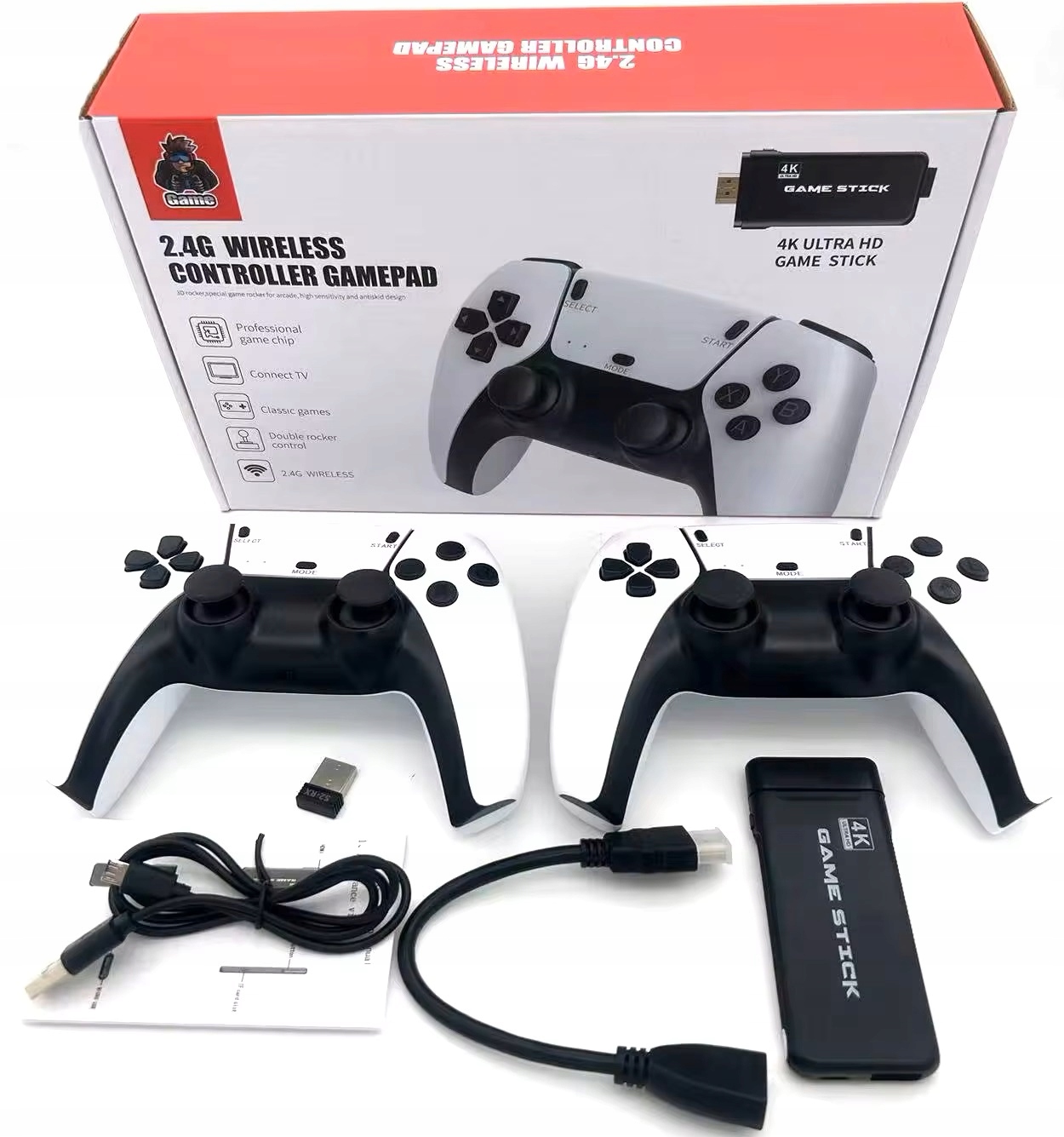 Konzola Retro Televizní Hra Emulátor 2 Pady Karta 64GB 30000 Pl