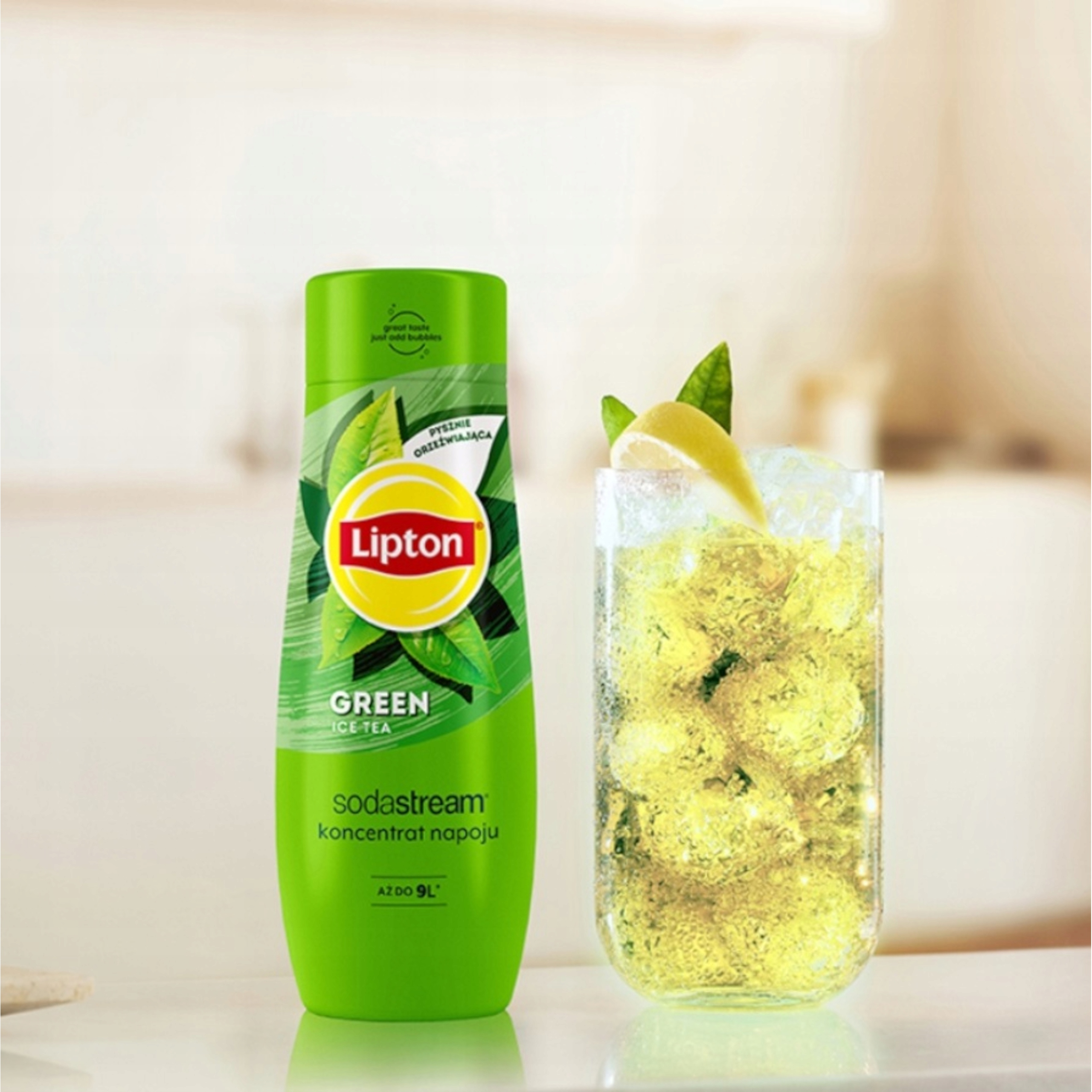 Syrop SODASTREAM Lipton Green Ice Tea 440 ml. Stan opakowania oryginalne