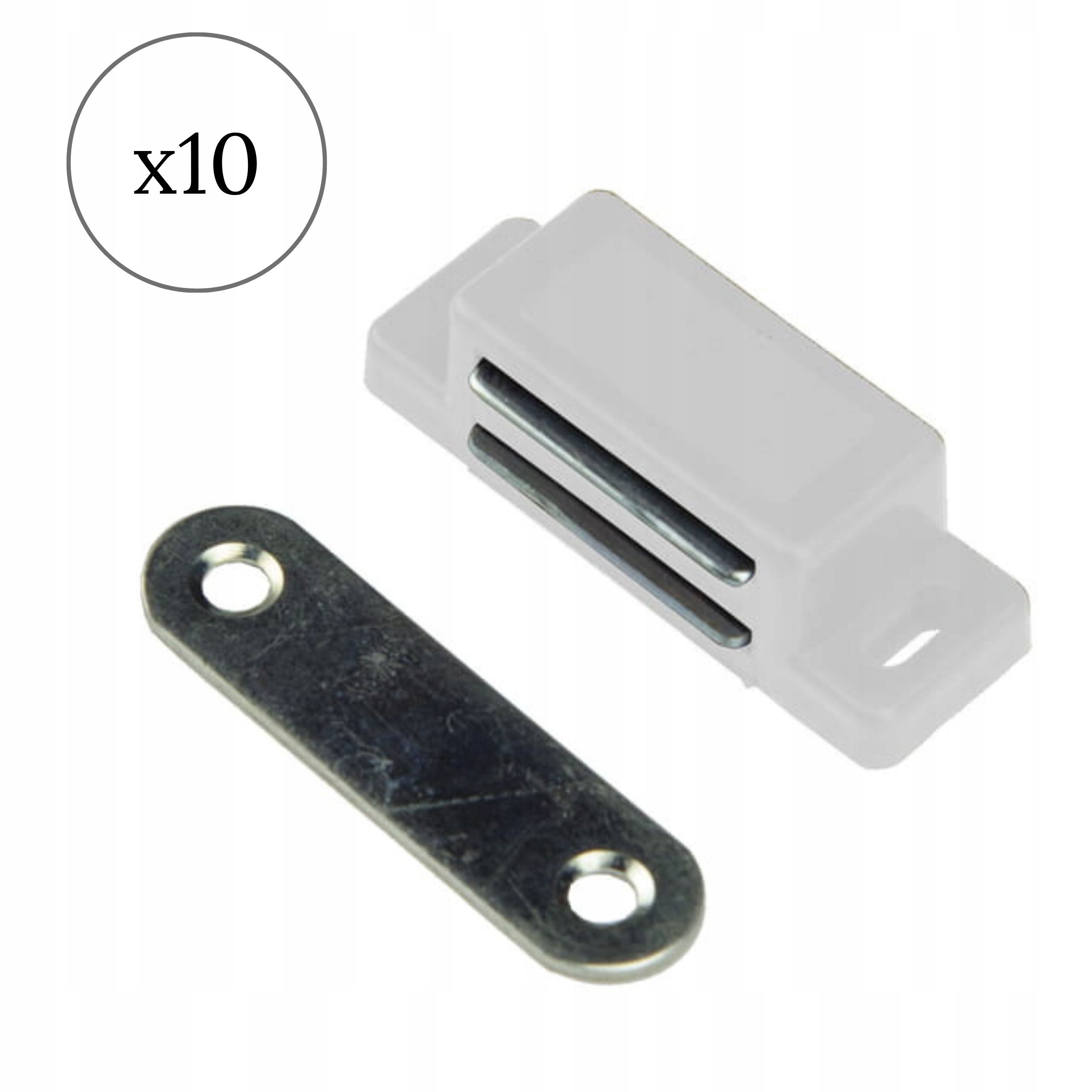 

Magnes Meblowy Zamek Magnetyczny Biały 10 Sztuk