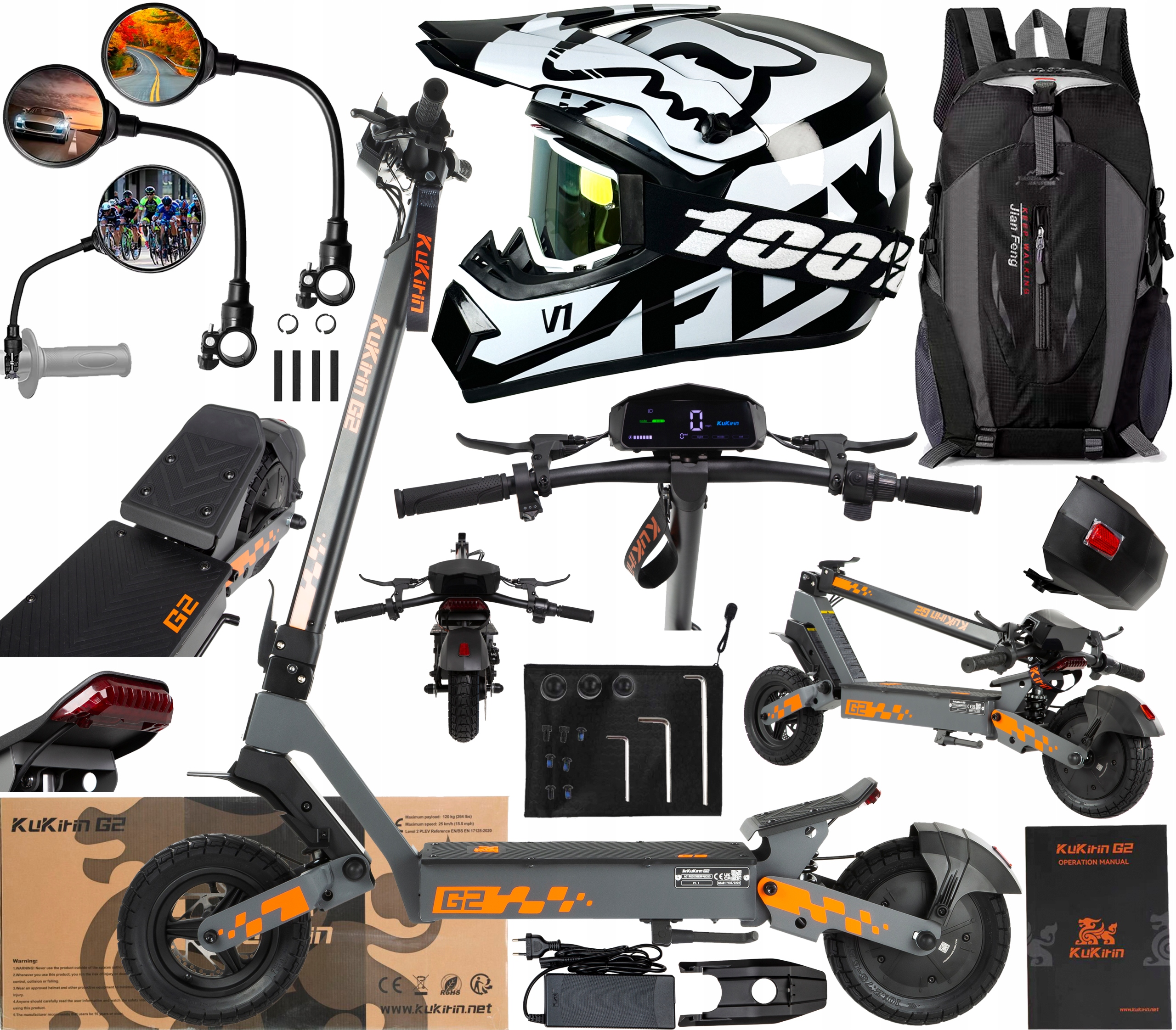 2026 KuKirin G2 Pojazd elektryczne 800W 48V 15Ah 45KM/H Terenowy +Prezent