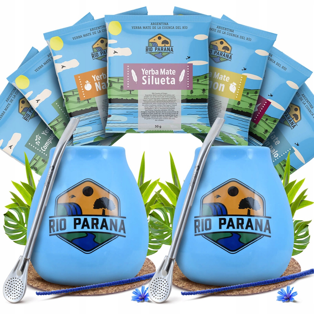 Levně Sada Yerba Mate pro dva Rio Parana tykv a bombilla 7x50g