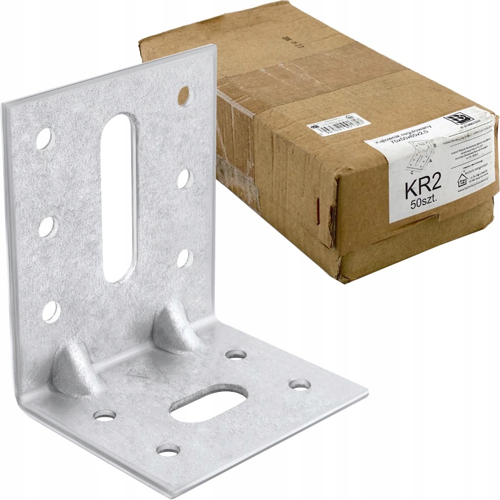 Úhelníky ocelové perforované 70x50x60 x 2mm 50 ks nastavitelné KR2