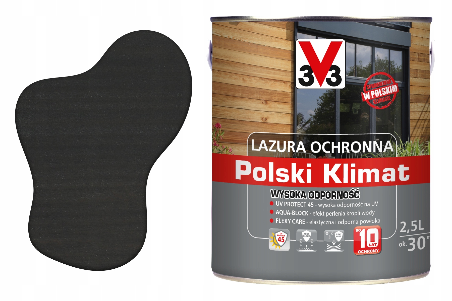 3V3 Výkonný lakovací nátěr na dřevo s dekorativní impregnací na dřevo Extra