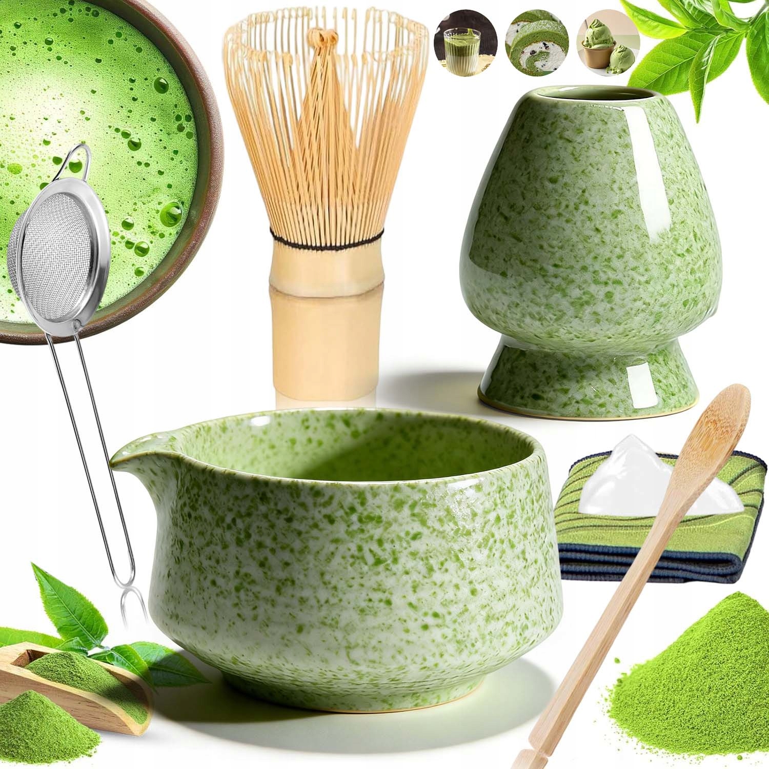 Bambusová Sada Na Výrobu Matchy Šlehací Metla Lžíce Chasen, Metla 8V1