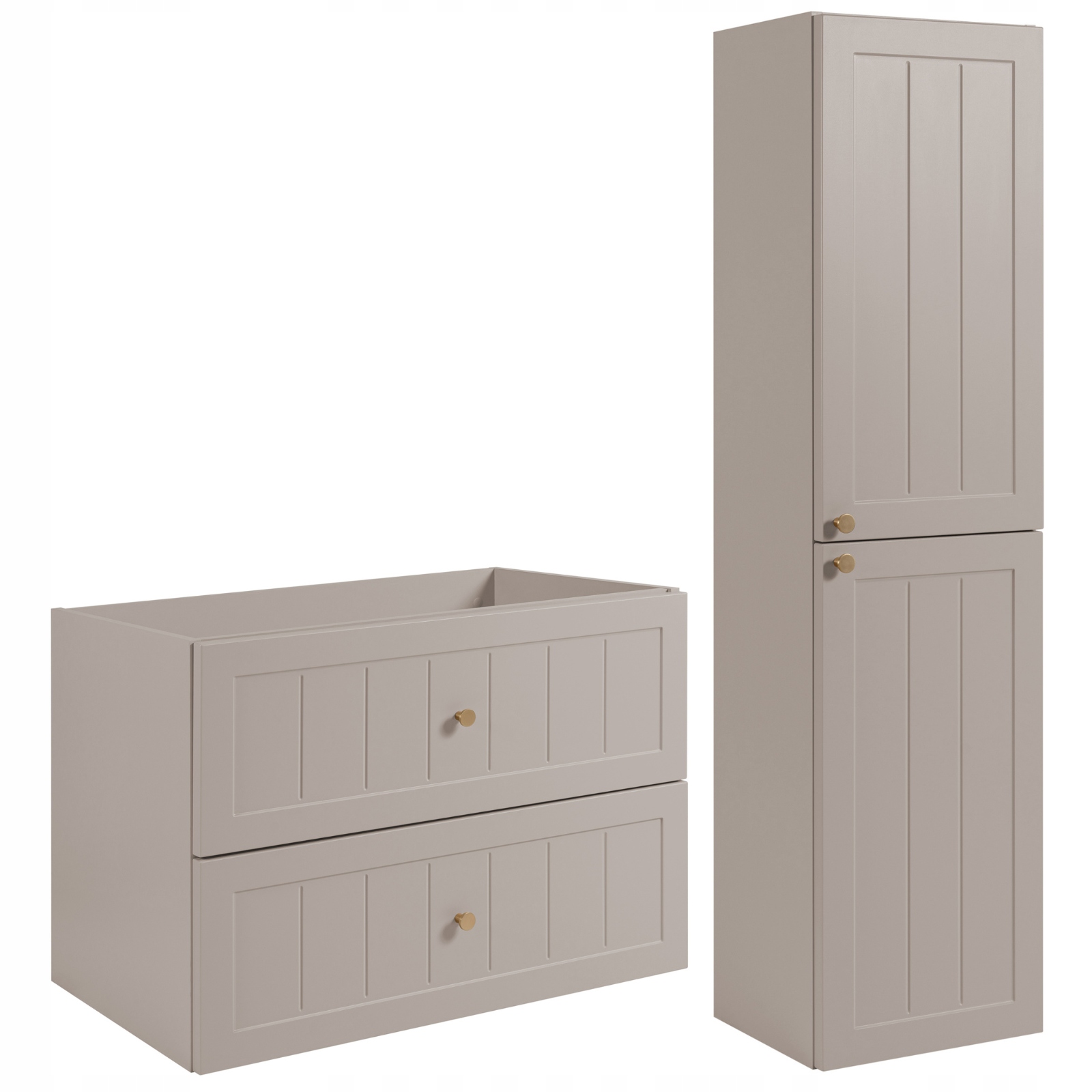 Sada koupelnových skříněk Skříňka 80 Sloupek 136 Kašmír Závěsný knoflík Kov