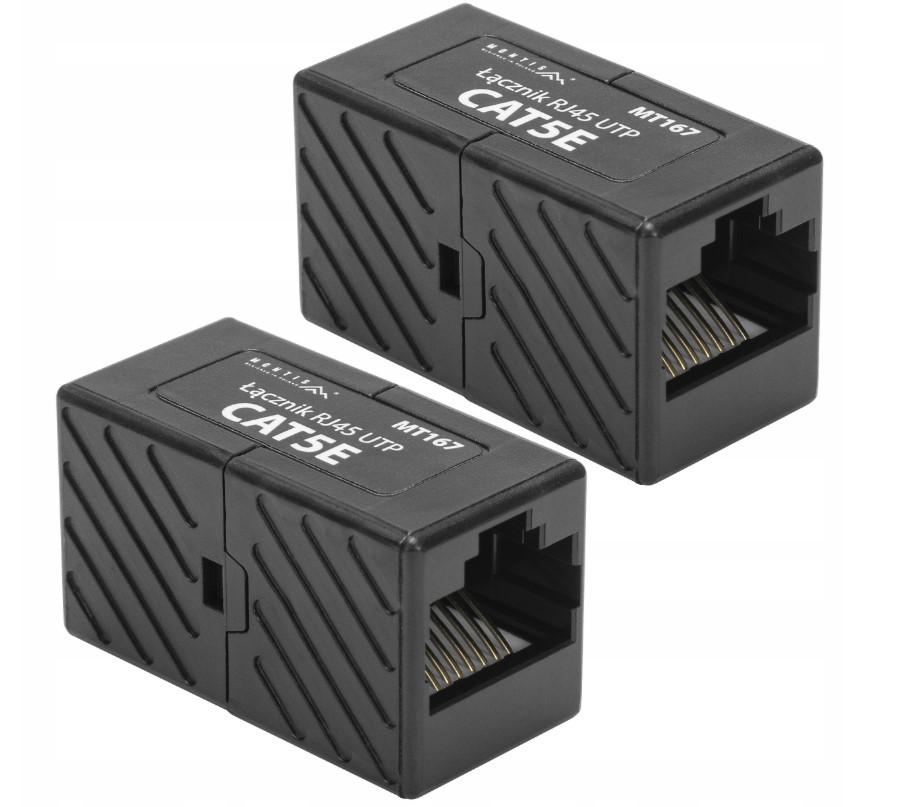 Łącznik Złączka RJ45-RJ45 Lan Ethernet CAT5E Przedłużka Adapter Utp 2 Szt
