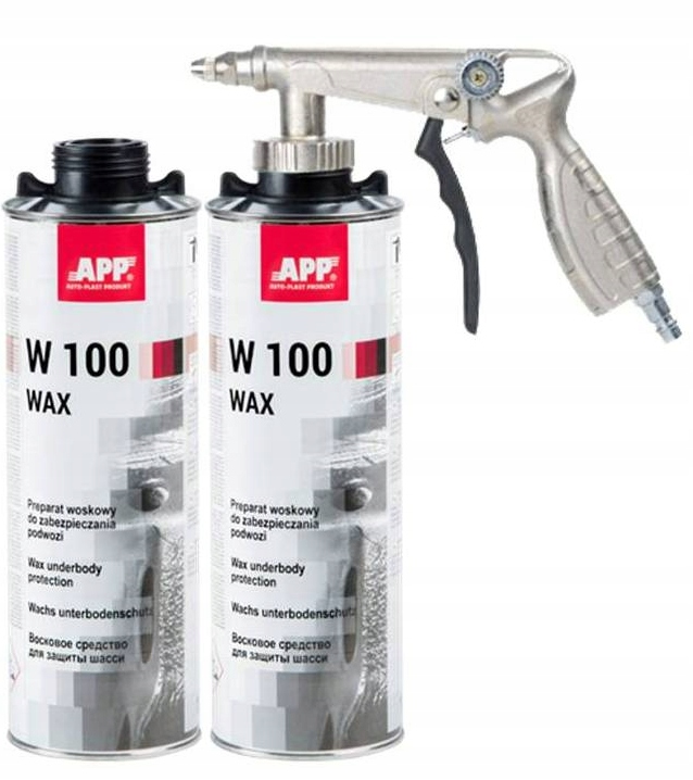 2 x APP W100 WAX Woskowa masa natryskowa do podwozia 1L + Pistolet