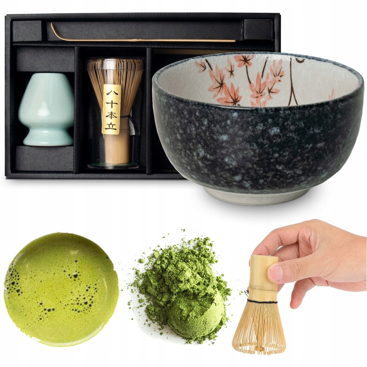 Levně Sada pro přípravu čaje Matcha Javorový List 4 prvky Edo Japan