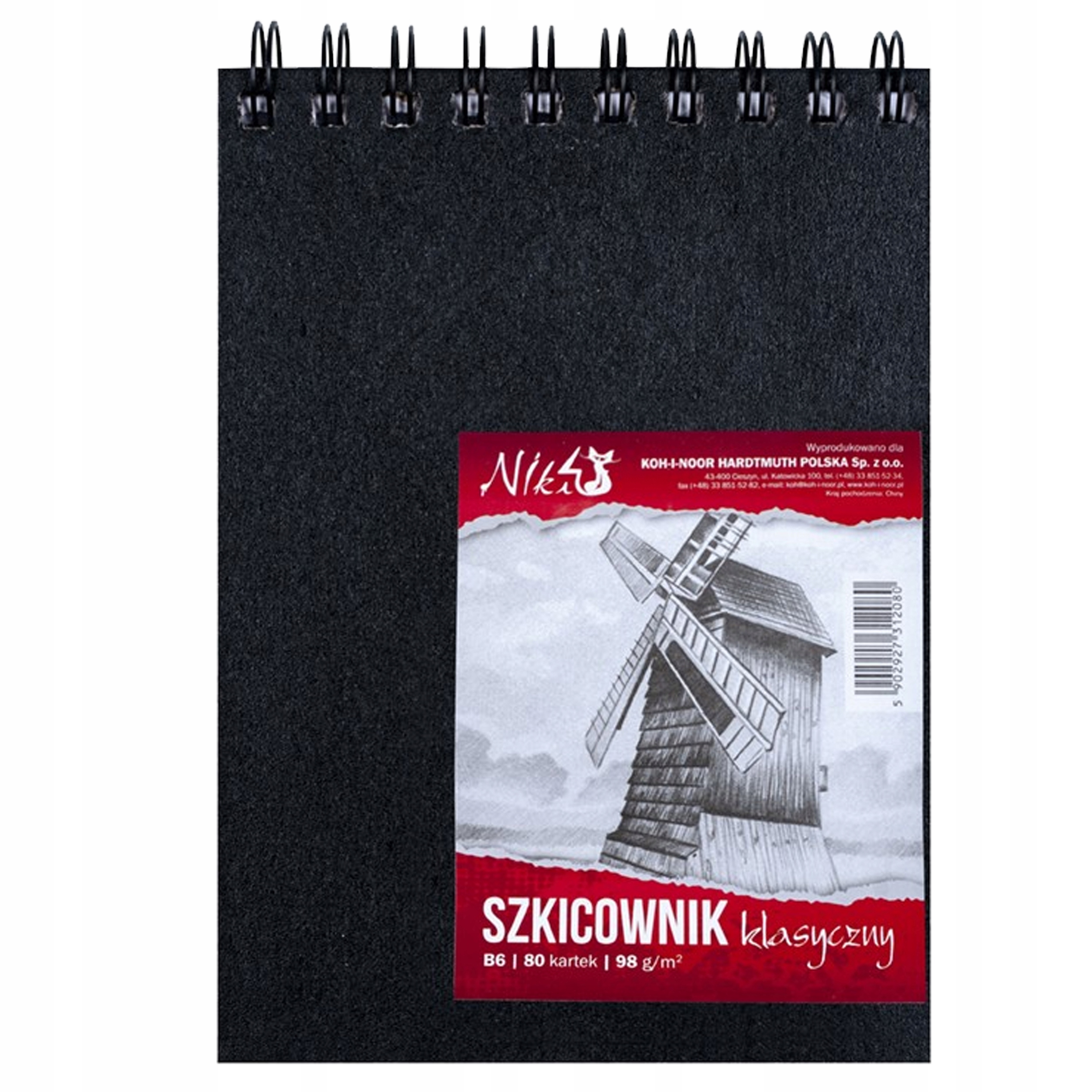 SZKICOWNIK KLASYCZNY SPIRALA B6 98g 80 KARTEK